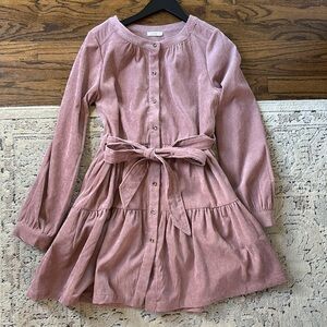 Mauve corduroy mini dress